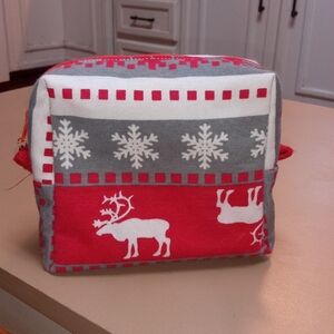 Handcrafted ,Lined,zipper bag. 4"by 4"by2